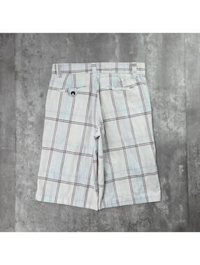 Y2K White Rusty Surf Grunge Baggy Plaid Skater Shorts